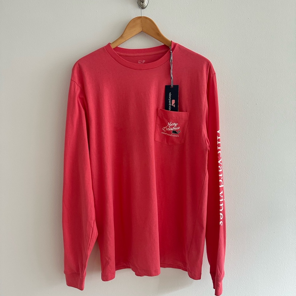 Vineyard Vines Men’s Pink Long Sleeve Tee Shirt